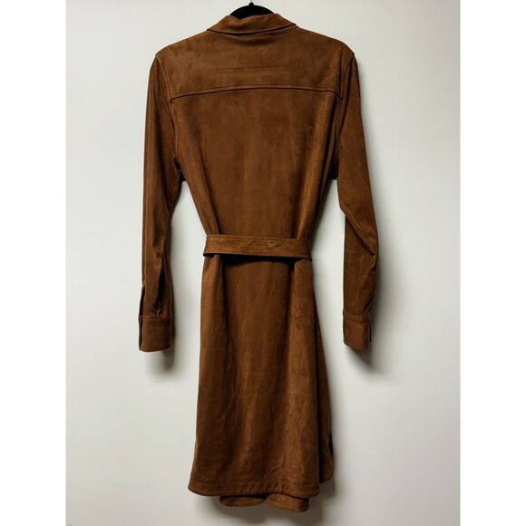 Brown Suede Shirt Dress - Picture 6 of 10